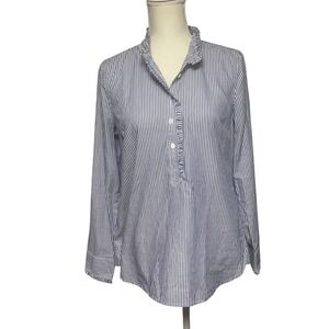 Vineyard Vines Navy Stripe Popover Blouse Women's 8